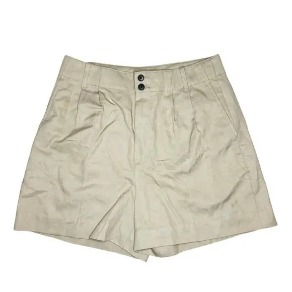 NWT Madewell The Drapey Twill Pleated Short Size 4